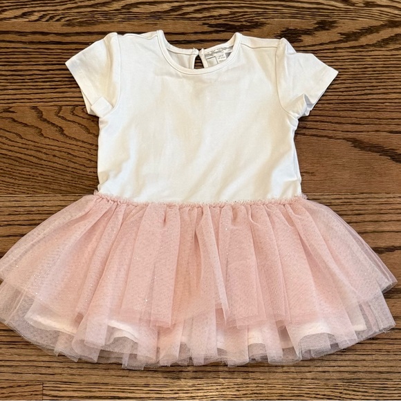 MINICLASIX PINK FAUX FUR JACKET, TUTU TOP & LEGGING SET - Picture 2 of 5